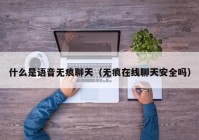什么是语音无痕聊天（无痕在线聊天安全吗）