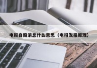 电报自毁消息什么意思（电报发报原理）