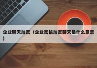 企业聊天加密（企业密信加密聊天是什么意思）